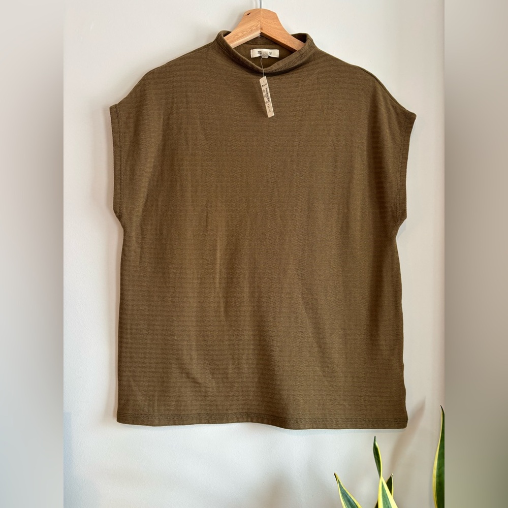 NWT Madewell Oversized Funnel Neck Tunic Top in Golden Spinch
